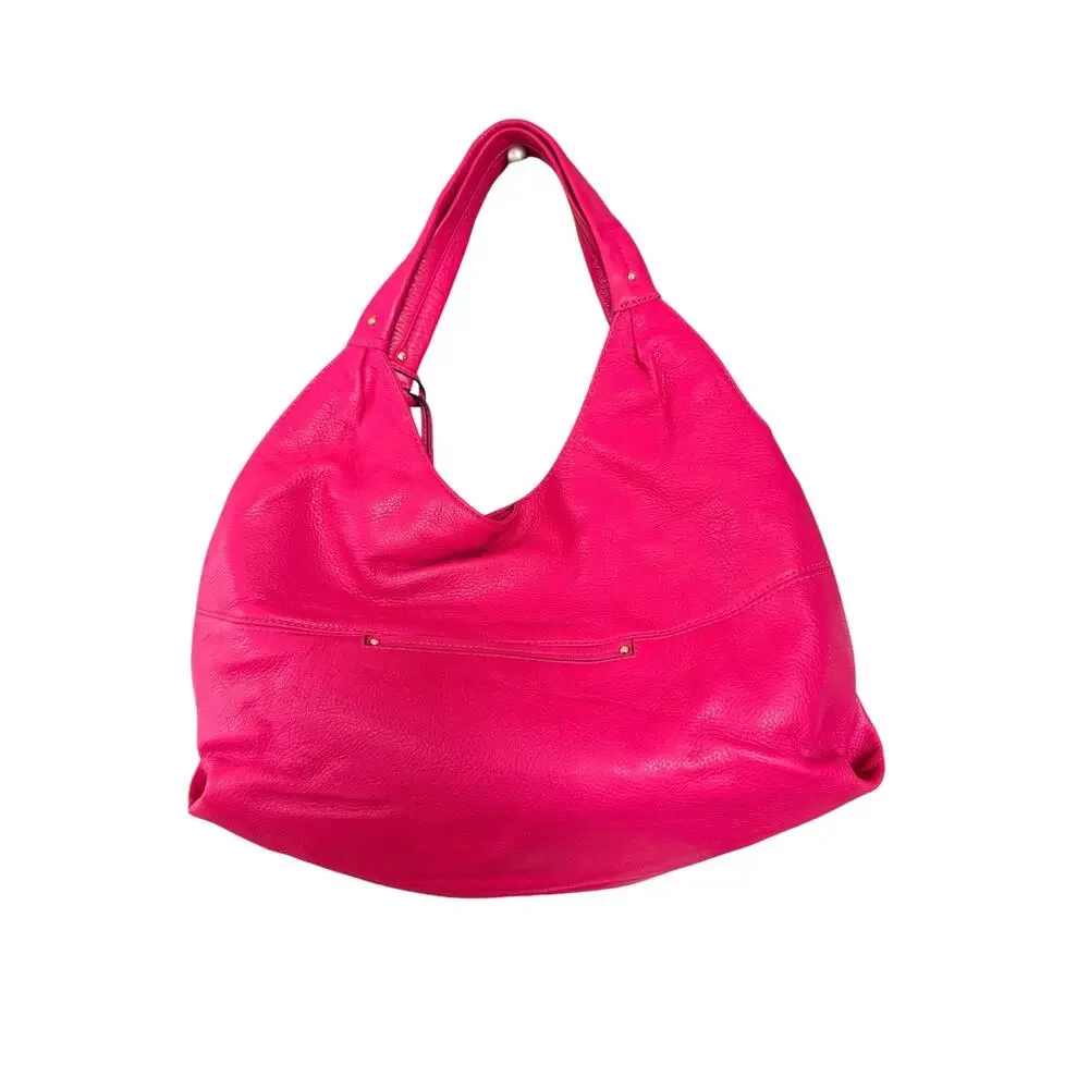 Michael Kors Austin Large Hot Pink Pebbled Leather Hobo Shoulder Bag AUTHENTIC